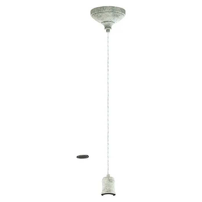 Eglo Lámpara colgante redonda Yorth - 60 W, Ø x Al: 12,5 x 200 cm, Gris, E27 - Vista frontal