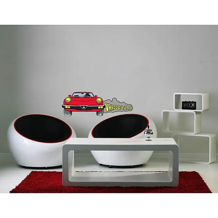 Wandtattoo - Rotes Auto, 24 x 68 cm - Stimmungsaufnahme