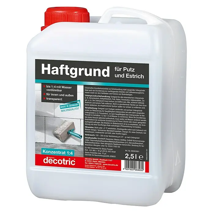 Decotric Putz- & Haftgrund - 2,5 l - Vorderansicht