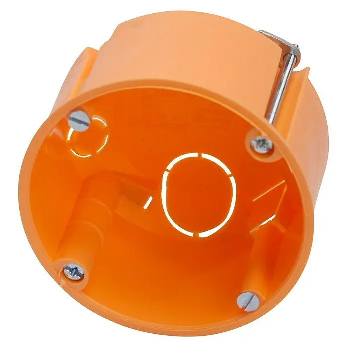 Hohlwanddose Normal - 47 x 68 mm, 1-fach, Orange, 25 Stk. - Linke Seitenansicht