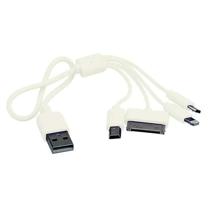 USB kabel za punjenje Universal 4 in 1 - Bijele boje - Pogled sprijeda