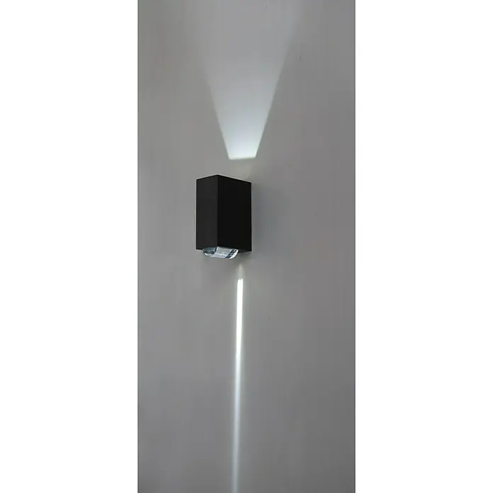 Lutec LED-Außenwandleuchte Evans - 12 W, 19,2 x 7 x 10,9 cm, Anthrazit, Klar, IP54 - Stimmungsaufnahme