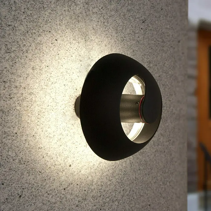 Lutec Aplique exterior LED Spril - 8,4 W, 19,5 x 19,6 x 16,6 cm, Antracita, IP54 - Foto ambiente