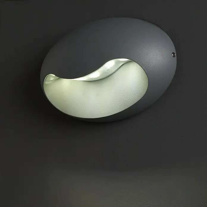Lutec Led-wandlamp voor buiten Eyes - 18 W, 27 x 17,5 x 10,2 cm, Antraciet, IP54 - Sfeeropname