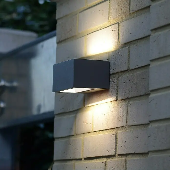 Lutec Vanjska zidna LED svjetiljka Gemini - 10,5 W, 14 x 9 x 6,5 cm, Antracit, IP54 - Pogled s desne strane