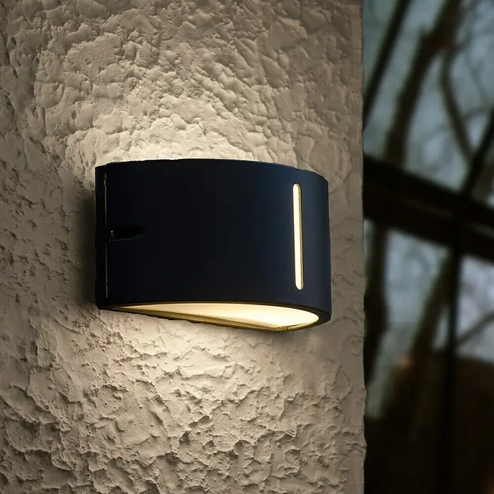 Lutec Vanjska zidna svjetiljka - 60 W, 24,9 x 12 x 13,5 cm, Antracit, IP44 - Pogled s lijeve strane