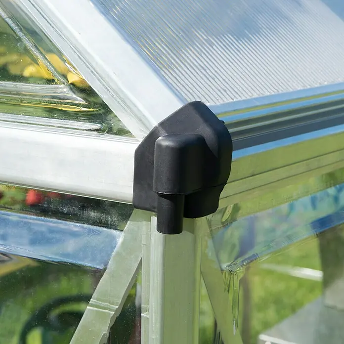 Palram – Canopia Gewächshaus Hybrid - 1,26 x 1,85 x 2,08 m, Polycarbonat, Glasstärke Seitenwände: 0,75 mm, Silber - Anwendungsbeispiel