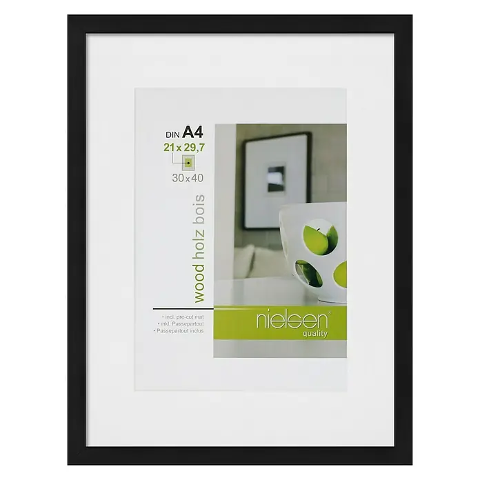 Nielsen Bilderrahmen Apollo - Schwarz, 30 x 40 cm, Holz - Vorderansicht