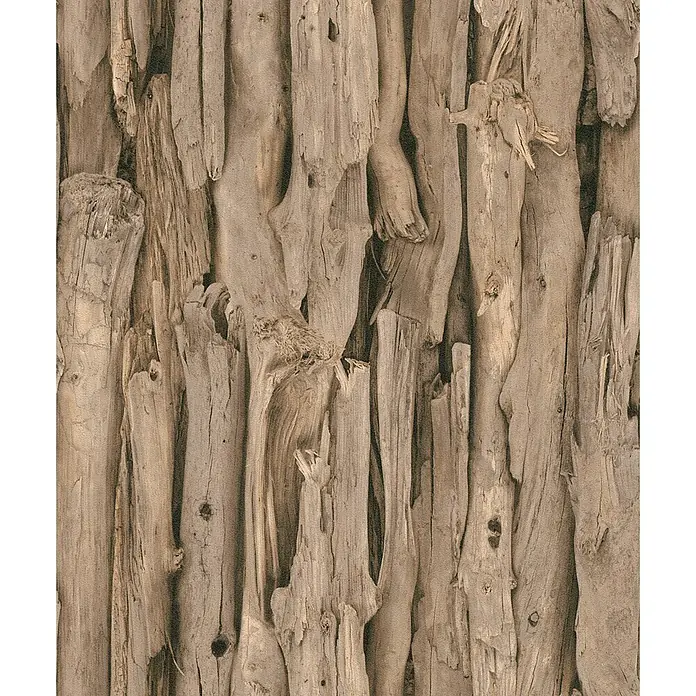 Rasch Vliestapete African Queen II - Natur, Holzoptik, Treibholz, 10,05 x 0,53 m - Vorderansicht