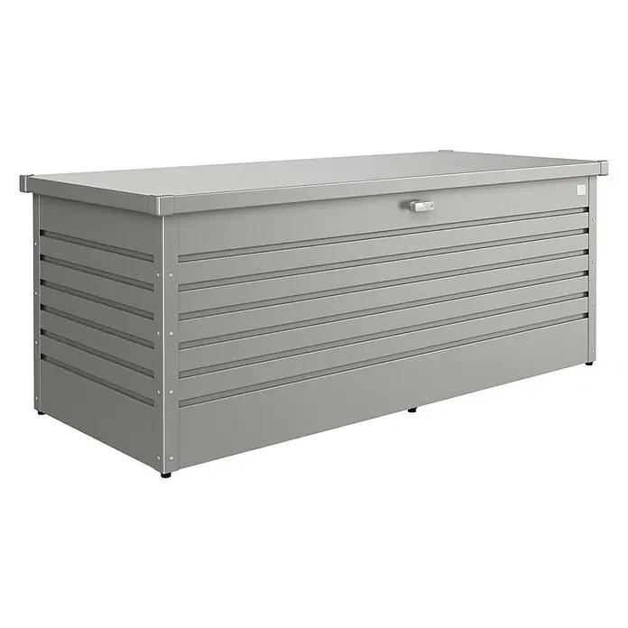 Biohort Garten-Aufbewahrungsbox FreizeitBox 180 - L x B x H: 181 x 79 x 71 cm, Quarzgrau, Stahl - Linke Seitenansicht