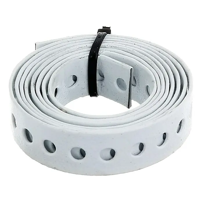 Stabilit Montageband - L x B: 1,5 m x 12 mm, Stärke: 0,9 mm, Stahl, Weiß - Vorderansicht