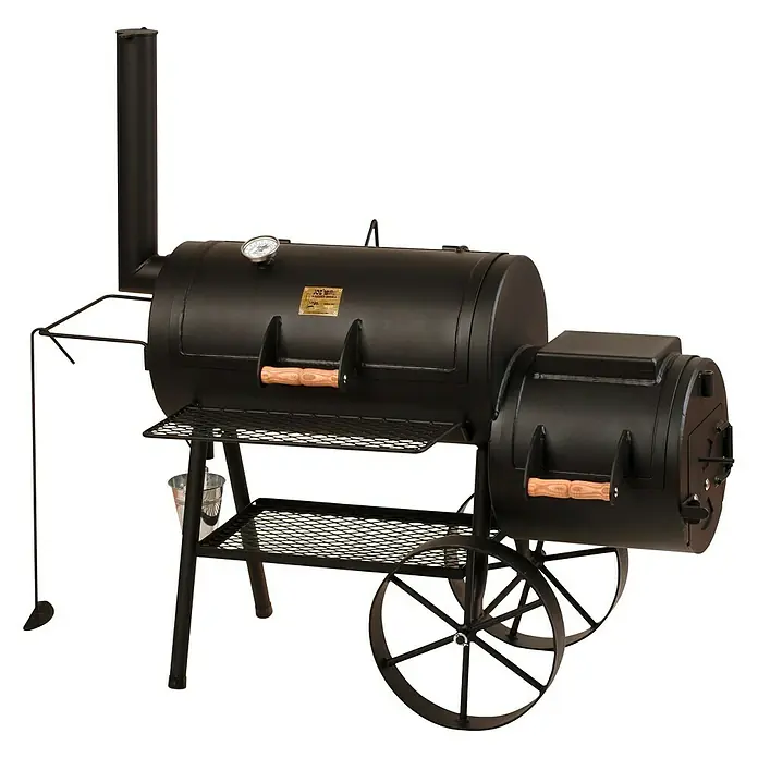 Joe´s Barbeque Smoker Classic - Mit Rollwagen, Grillfläche Garkammer: 74 x 39 cm - Vorderansicht