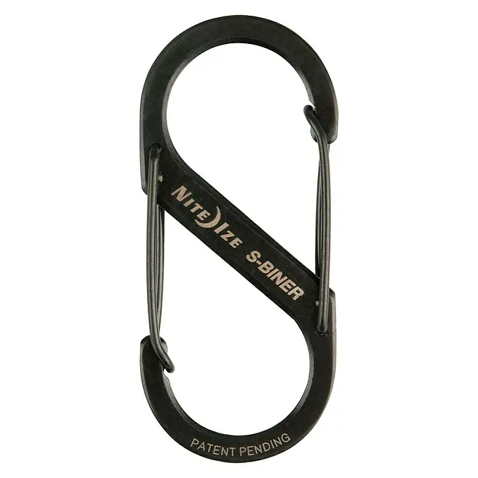 Nite Ize Doppelkarabiner - 67 x 29 mm, Edelstahl, Schwarz, Zugfestigkeit: 11 kg - Vorderansicht
