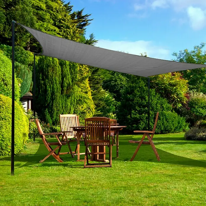 Sunfun Sonnensegel Typ 2 - Hellgrau, Rechteckig, 360 x 360 cm - Anwendungsbeispiel