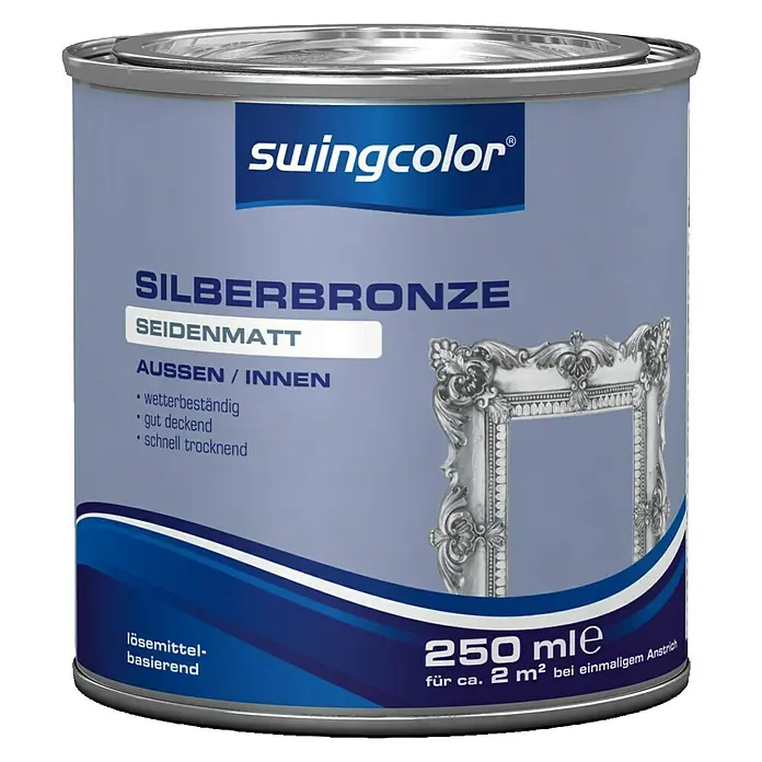 swingcolor Silberbronze - Silber, 250 ml, Seidenmatt, Lösemittelbasiert - Vorderansicht