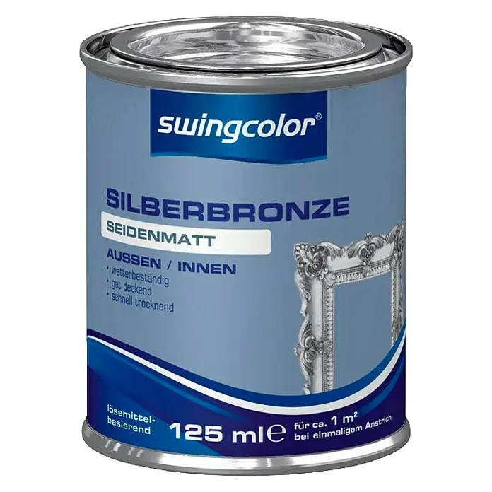 swingcolor Silberbronze - Silber, 125 ml, Seidenmatt, Lösemittelbasiert - Vorderansicht