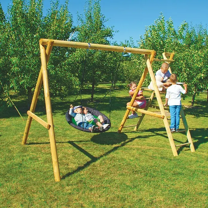 Nestschaukel - Durchmesser: 98 cm, Polyethylen, Apfelgrün/Schwarz