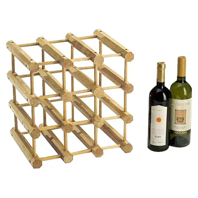 Regal za vinske boce - 28 x 34 x 34 cm, Prirodno