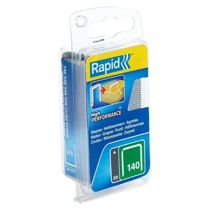 Rapid Ravne spajalice Typ 140 DP - Duljina: 14 mm, Širina stražnje strane: 10,6 mm, 650 Kom. - Pogled s lijeve strane