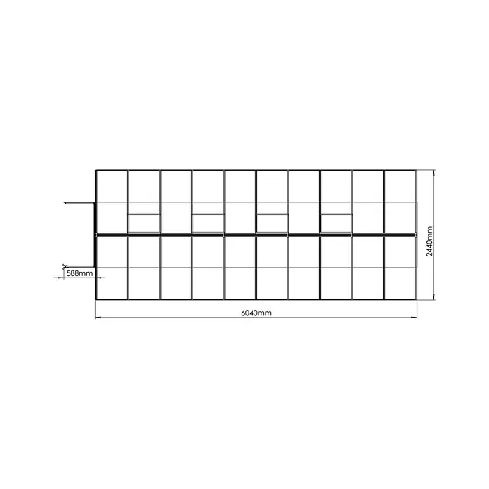 Gewächshaus Bella - 6,04 x 2,44 x 2,17 m, Polycarbonat, Glasstärke: 6 mm, Silber - Detailaufnahme