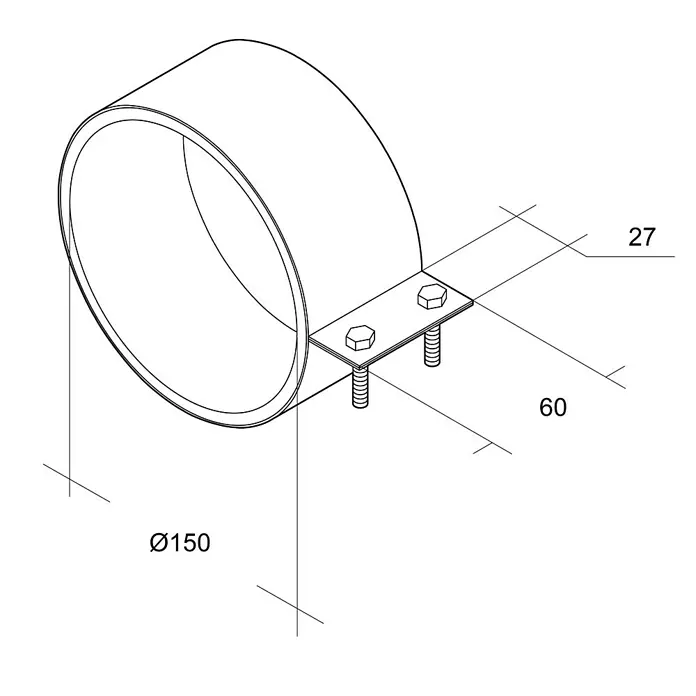 Air-Circle Manschette - Passend für: Rohrradialventilator 150, 2 Stk. - Vorderansicht