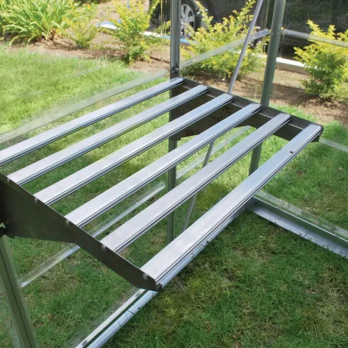 Palram – Canopia Gewächshausregal Heavy Duty - 58 x 42 x 20 cm, Aluminium - Linke Seitenansicht