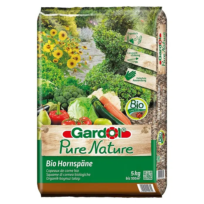 Gardol Pure Nature Bio-Hornspäne - 5 kg, Inhalt ausreichend für ca.: 100 m² - Vorderansicht