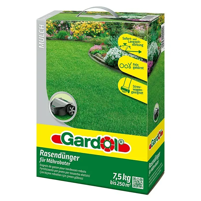 Gardol Rasendünger Mähroboter - 7,5 kg, Inhalt ausreichend für ca.: 250 m² - Linke Seitenansicht