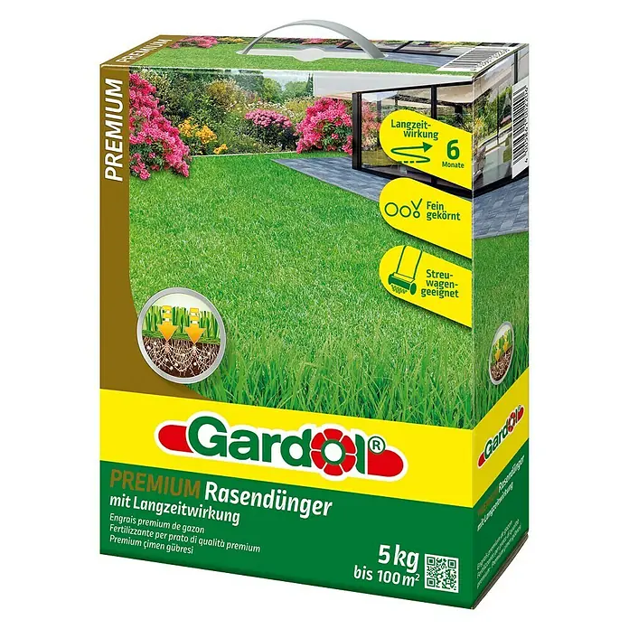 Gardol Rasendünger Premium - 5 kg, Inhalt ausreichend für ca.: 100 m² - Linke Seitenansicht