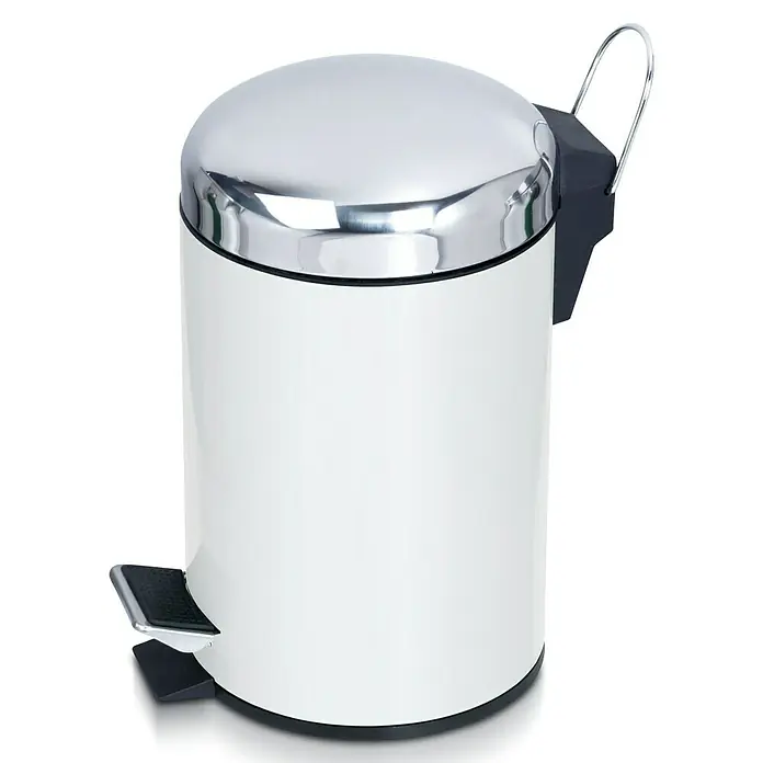 Venus Cubo con pedal Dom - 3 l, Blanco, Redonda, Metal