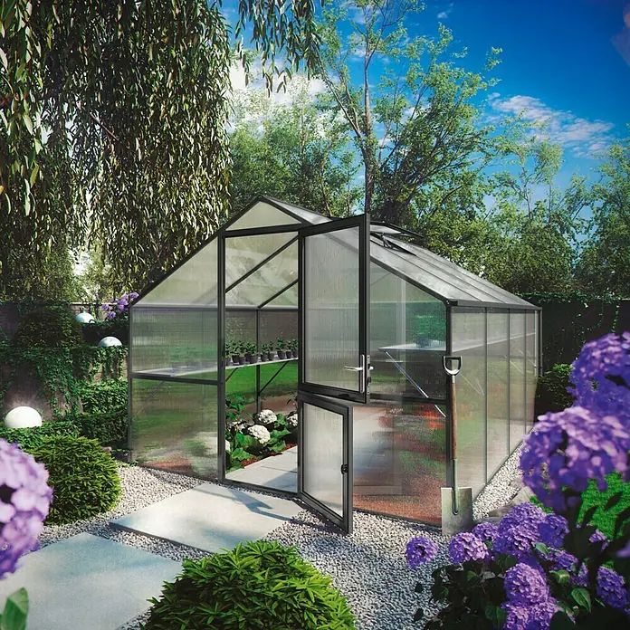 KGT Gewächshaus Orchidee IV - Polycarbonat, Glasstärke: 10 mm, Anthrazitgrau