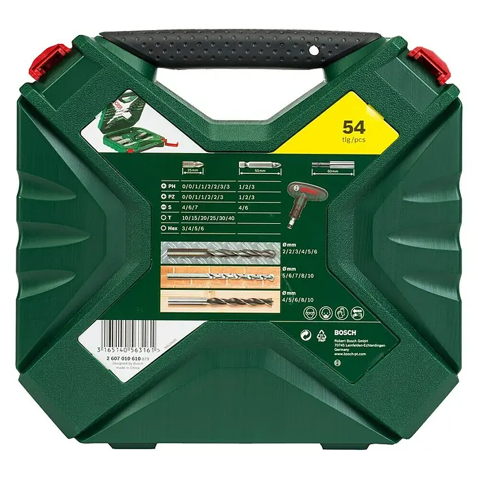 Bosch Set svrdla i bitova X - Line Classic - 54 -dij. - Pogled sprijeda