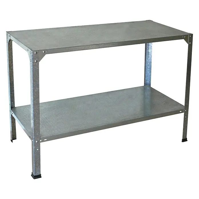 Palram – Canopia Gewächshaus-Mehrzwecktisch - 114 x 50 x 80 cm, Stahl, Unterer Boden verstellbar - Rechte Seitenansicht