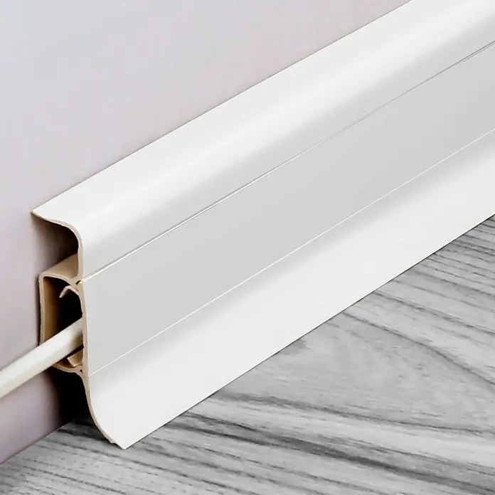 LOGOCLIC Lajsna s kanalom za kabel - Bijele boje, 2,5 m x 22,5 mm x 50 mm - Živopisni prikaz