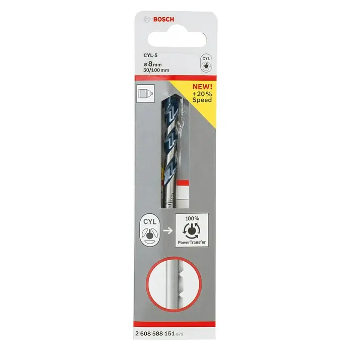 Bosch Svrdlo za beton CYL-5 - Ø x D: 8 x 100 mm, 1 Kom. - Pogled sprijeda