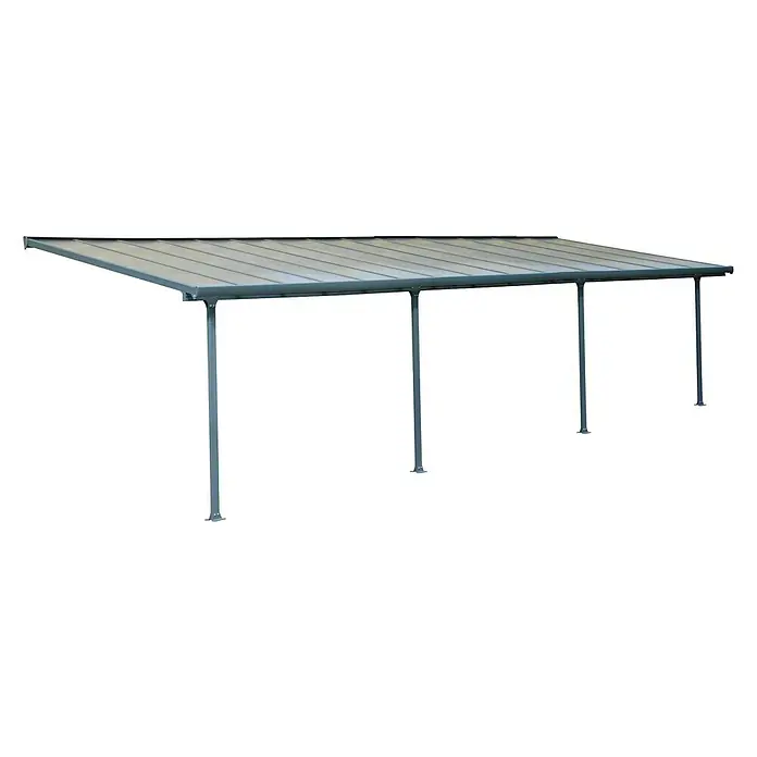 Solid Elements Terrassenüberdachung Martina - Tiefe: 3 m, B x H: 10,92 x 2,1 m, Anthrazitgrau - Linke Seitenansicht