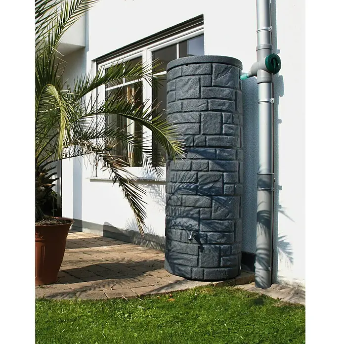 Regentonne Arcado - 460 l, Black Granitfarben - Vorderansicht