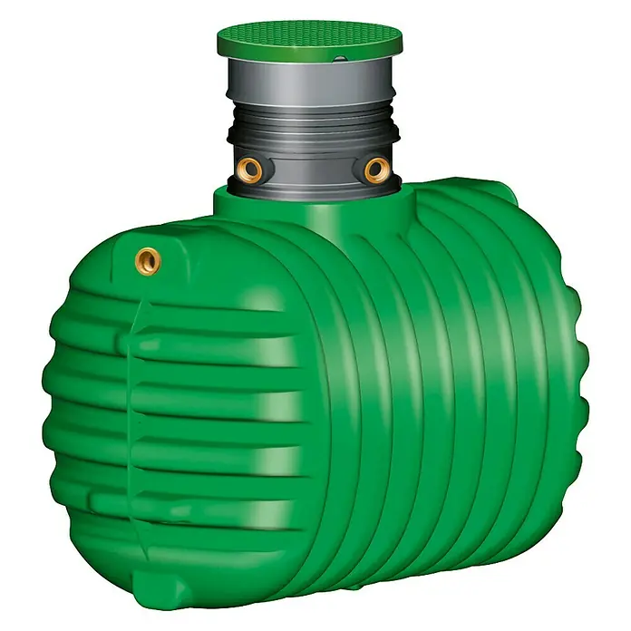 Garantia Abwasser-Sammelgrube Cristall - 1.600 l, Domschacht & PE-Deckel - Rechte Seitenansicht