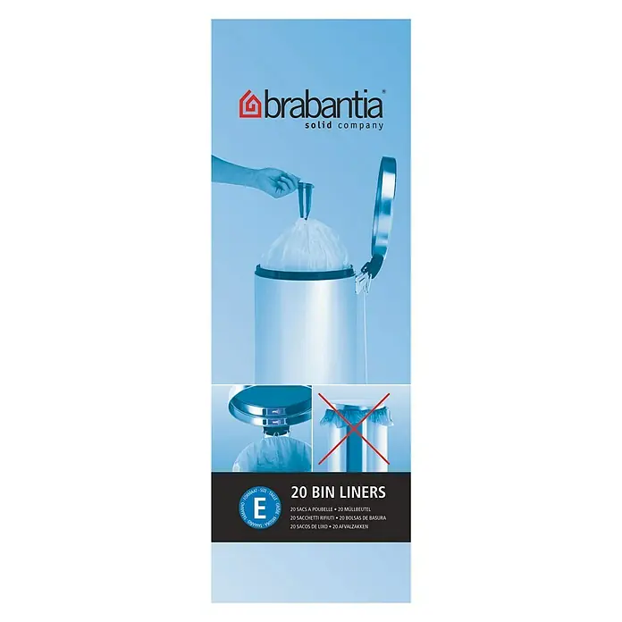 Brabantia Müllbeutel - Größe: E, 20 l, 20 Stk. - Vorderansicht