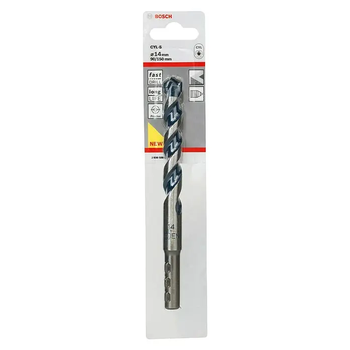 Bosch Svrdlo za beton CYL-5 - Ø x D: 14 x 150 mm, 1 Kom. - Pogled sprijeda