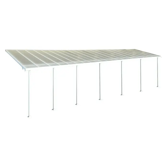 Solid Elements Terrassenüberdachung Martina - Tiefe: 3 m, B x H: 12,76 x 2,1 m, Verkehrsweiß - Linke Seitenansicht