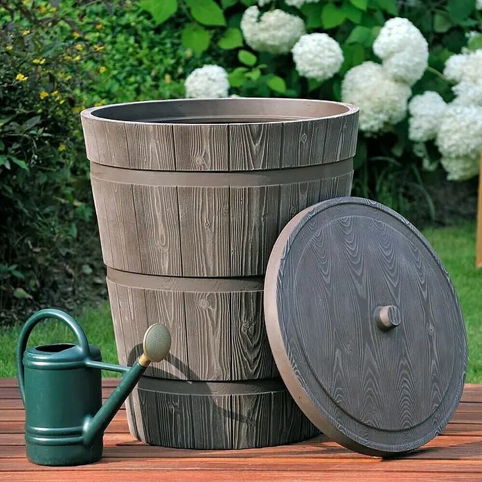 Regentonne Rustico - 275 l, Dunkelbraun - Vorderansicht
