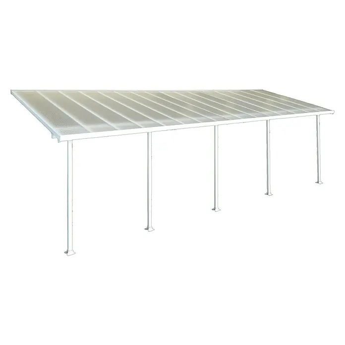 Solid Elements Terrassenüberdachung Martina - Tiefe: 3 m, B x H: 9,71 x 2,1 m, Verkehrsweiß - Linke Seitenansicht