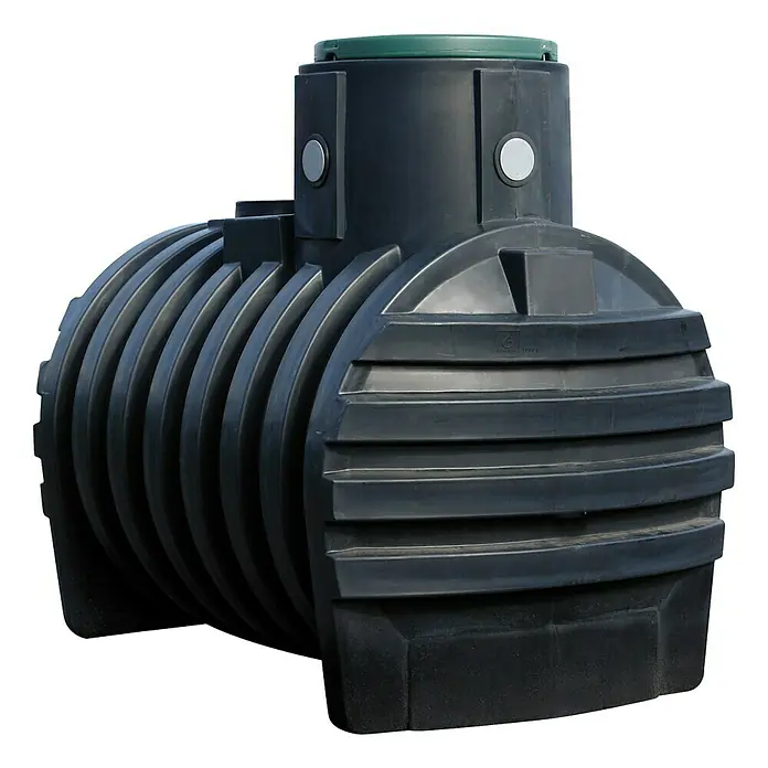 4rainz Regenwassererdtank Mono - 3.000 l, Tankdom - Rechte Seitenansicht