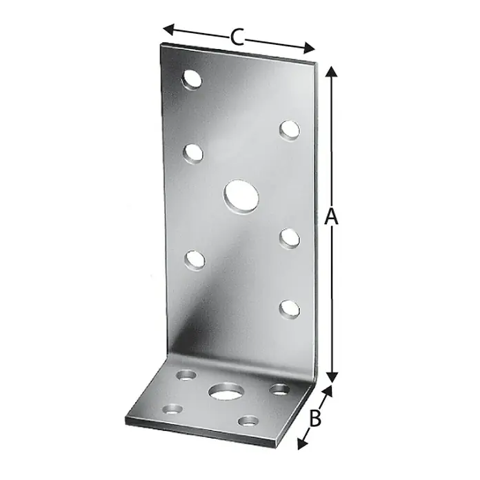 Simpson Strong-Tie Winkelverbinder AH - 35 x 40 x 90 mm, Verzinkt - Vorderansicht