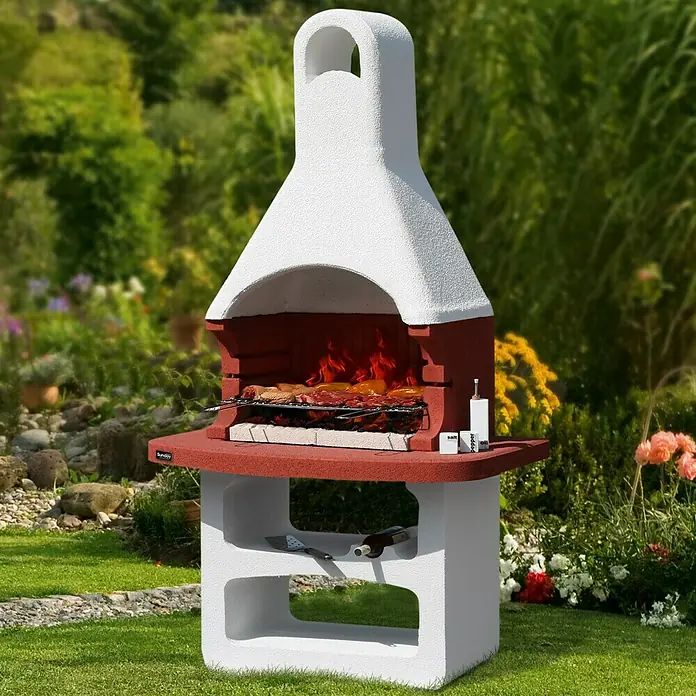 Sunday Grillkamin Smirne - Hauptgrillfläche: 67 x 40 cm, Feuerfester Leichtbeton