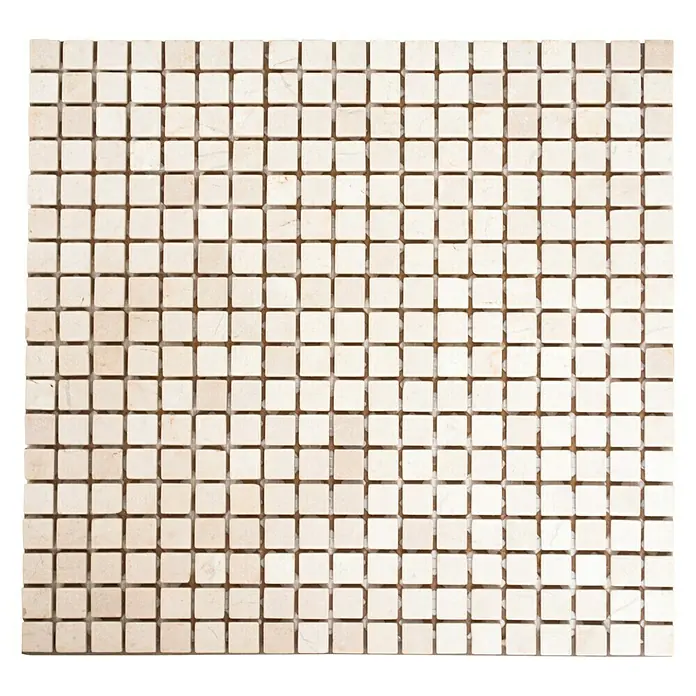 Mosaikfliese Quadrat Uni MOS 15/13R - 30,5 x 32,2 cm, Beige, Matt - Ansicht von oben