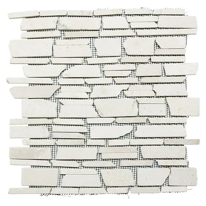 Mosaikfliese MOS BRICK 200 - 30,5 x 30,5 cm, Weiß, Matt - Ansicht von oben