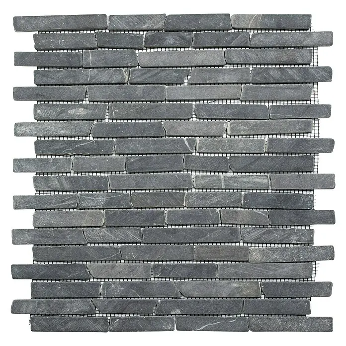Mosaikfliese Marquina MOS BRICK 125 - 30,5 x 30,5 cm, Schwarz, Matt - Ansicht von oben