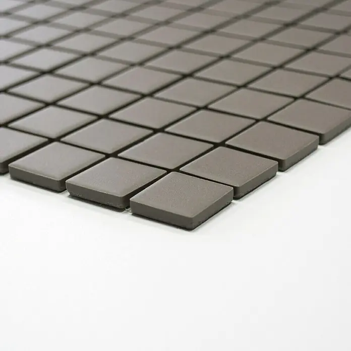 Mosaikfliese Quadrat Uni CU 030 - 32,6 x 30 cm, Grau, Matt - Vorderansicht